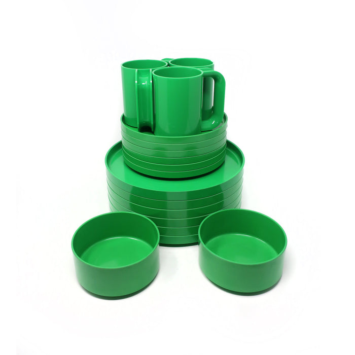 Green Dinnerware by Vignelli for Heller - Set of 17