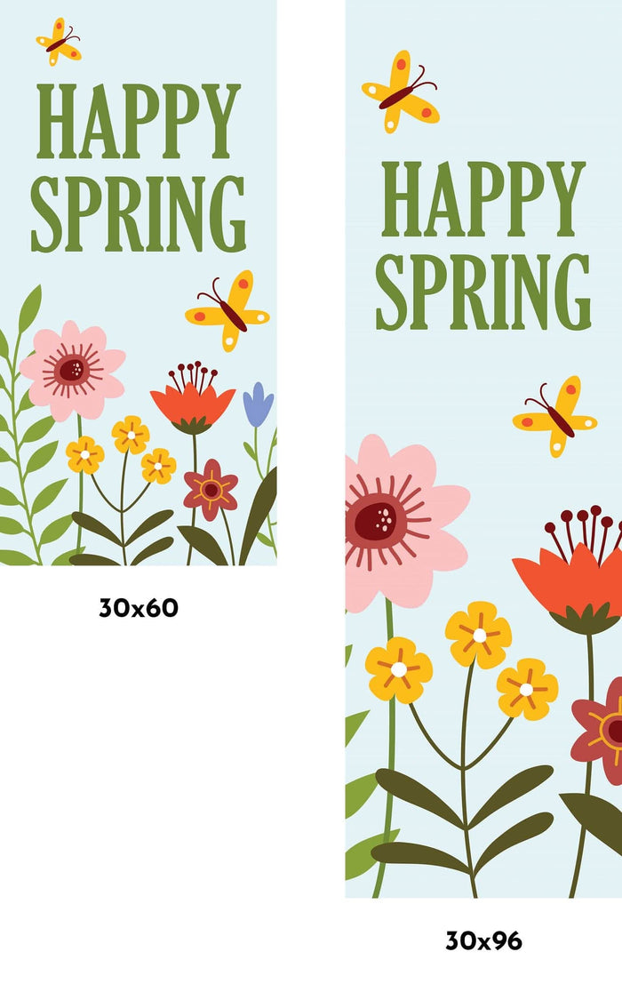 Happy Spring Garden Single Vinyl Banner Dekra-Lite