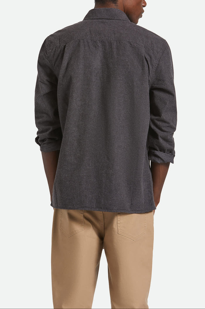Men's Hasting Lightweight Ultra Soft Flannel in the color Black - Men's Back View