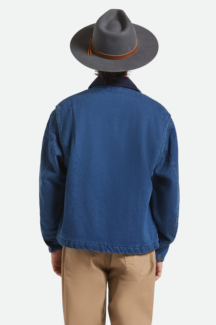 Unisex Hawkins WTHR GUARD™ Cowboy Hat in the color Asphalt/Brown - Men's Back View