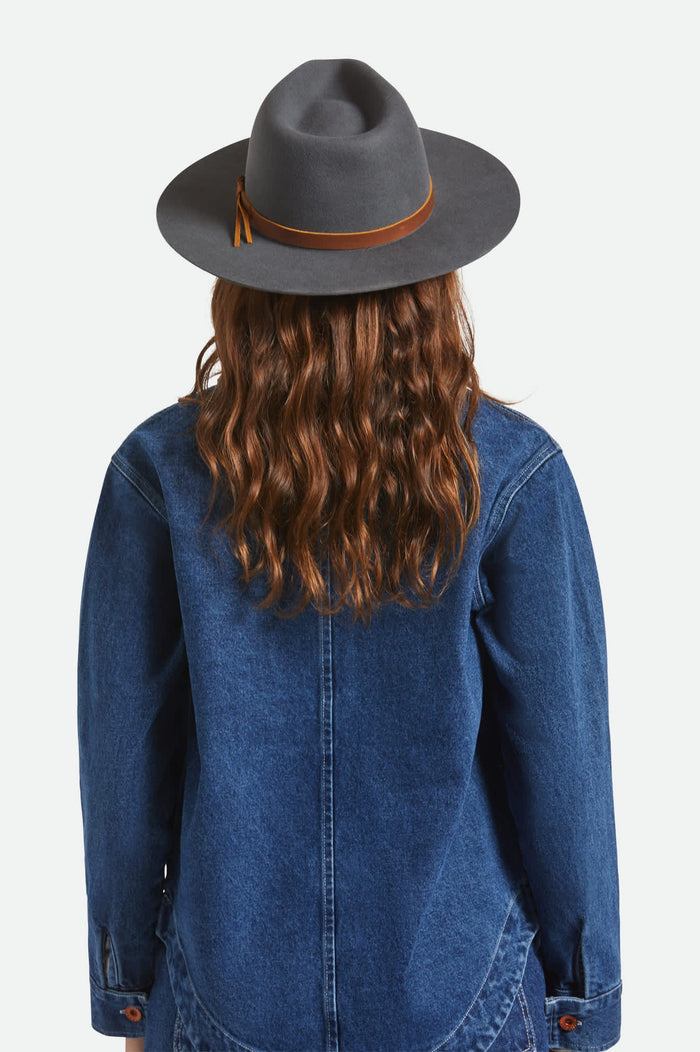 Unisex Hawkins WTHR GUARD™ Cowboy Hat in the color Asphalt/Brown - Women's Back View