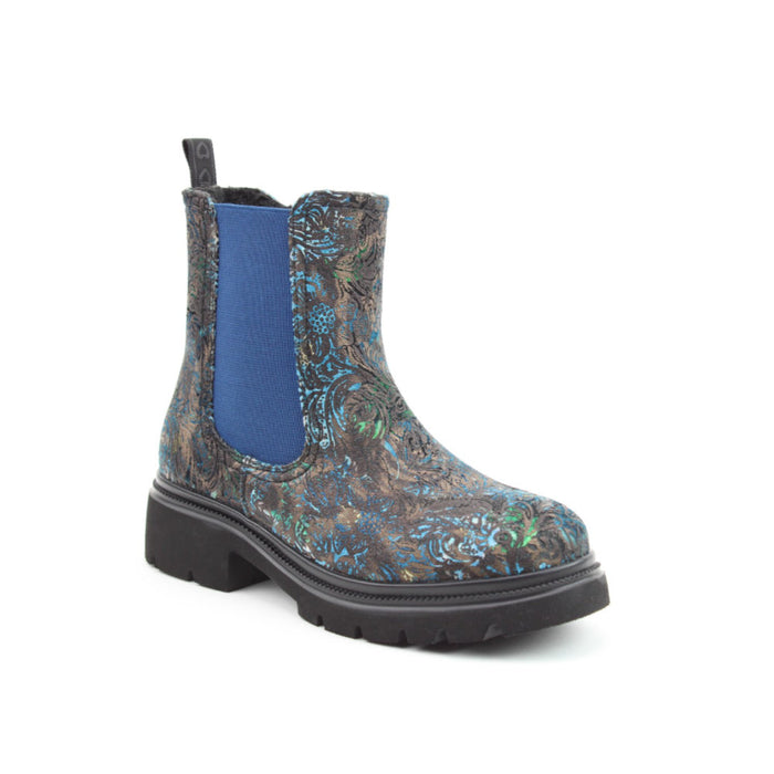 Heavenly Feet Zeta Meadow Velour AB0005145 Blue Velour Ankle Boots