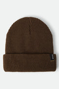 Unisex Heist Beanie in the color Walnut Brown - Front Product Laydown Image