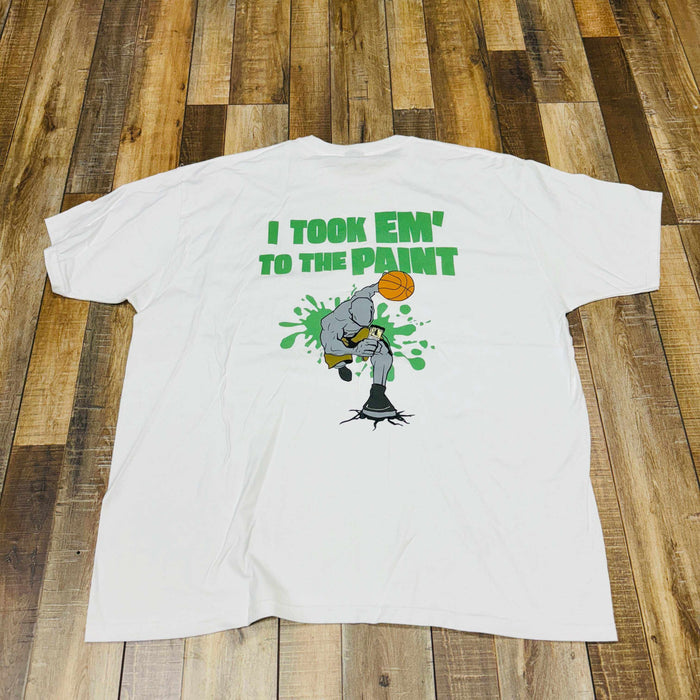 White HG And-1 tee featuring iconic logo and "I Took Em' to the Paint" graphic.