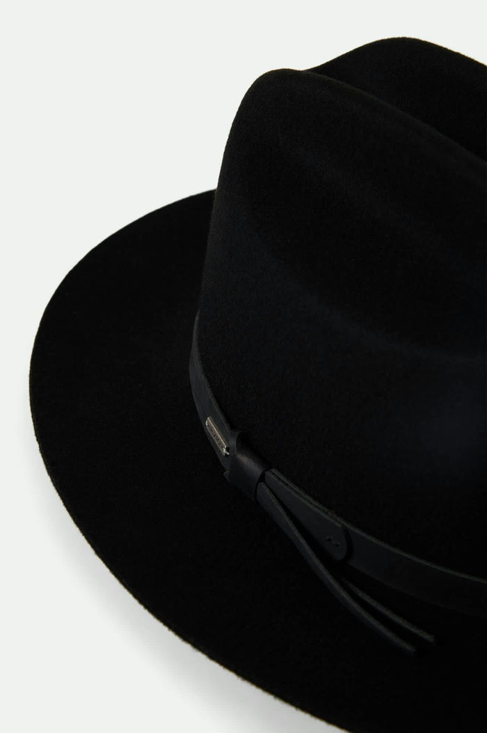 Unisex Hitch Ranch Fedora in the color Black/Black - Additional Laydown image