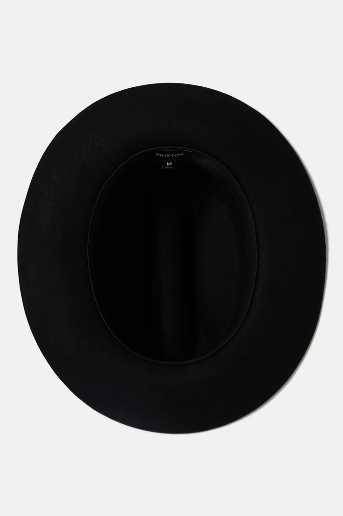 Unisex Hitch Ranch Fedora in the color Black/Black - Additional Laydown image