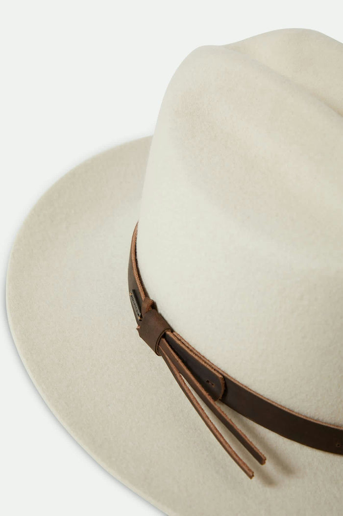 Unisex Hitch Ranch Fedora in the color Off White - Additional Laydown image