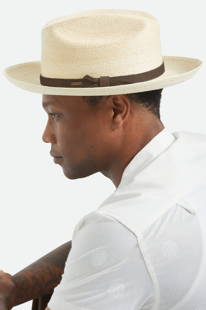 Unisex Hitch Ranch Fedora in the color Bone - Men's Side View
