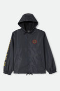 Men's Hooded Claxton Lightweight Jacket in the color Black - Front Product Laydown Image