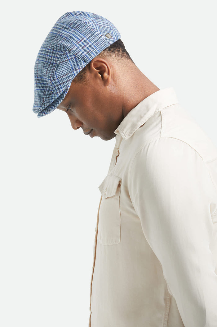 Unisex Hooligan Flat Cap in the color Celadon Green/Royal Plaid - Additional Fit image