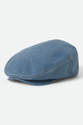 Unisex Hooligan Flat Cap in the color Denim/Off White - Front Product View