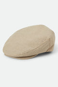 Unisex Hooligan Flat Cap in the color Khaki Stripe/Washed Black - Front Product Laydown Image