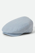 Unisex Hooligan Flat Cap in the color Light Blue/White - Front Product View