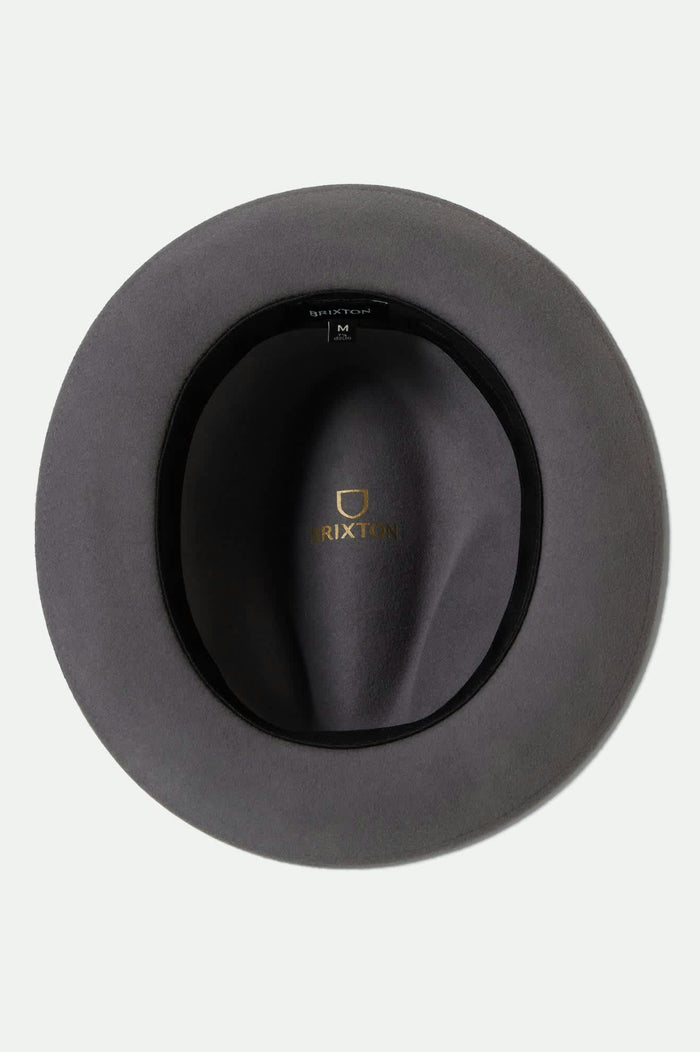 Unisex Horton Convertabrim Packable Fedora in the color Grey/Charcoal - Additional Laydown image