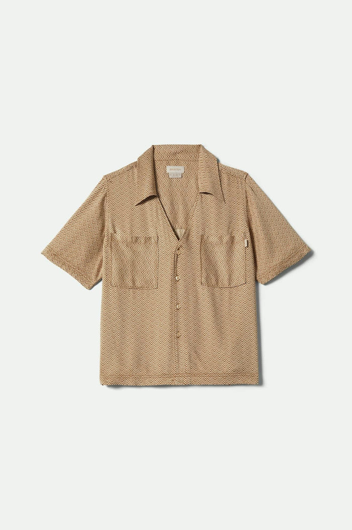 Women's Hudson Lounge S/S Shirt in the color Washed Copper/Whitecap - Front Product View