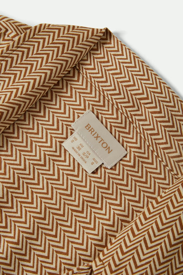 Women's Hudson Lounge S/S Shirt in the color Washed Copper/Whitecap - Additional Laydown image