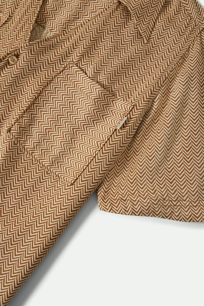 Women's Hudson Lounge S/S Shirt in the color Washed Copper/Whitecap - Additional Laydown image