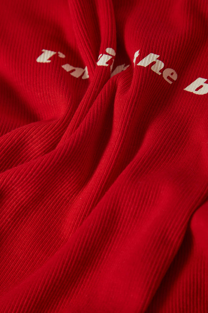 Women's I'm With The Band Ringer A-Tank in the color Adrenaline Rush - Additional Laydown image
