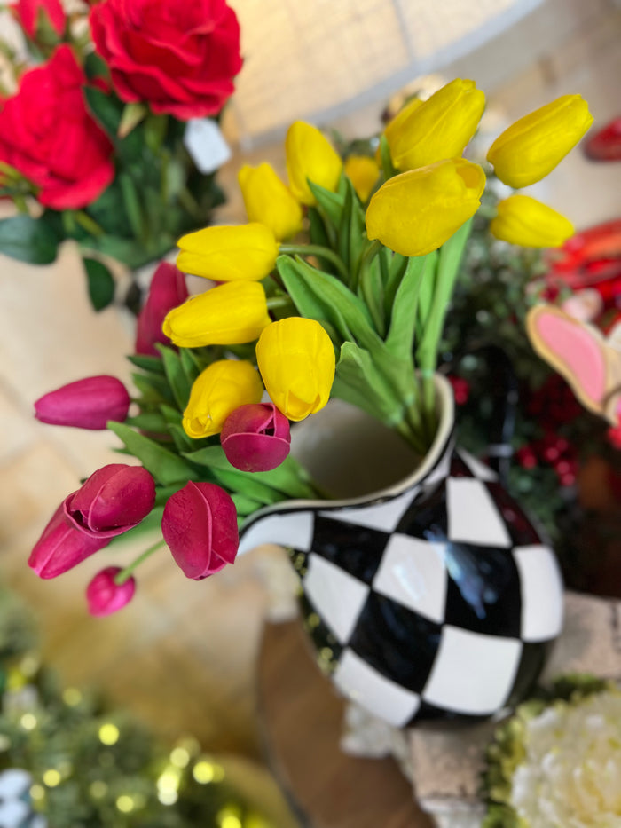 Real Touch Tulips Pack of 12 Stems Tulip Bundle (Yellow)