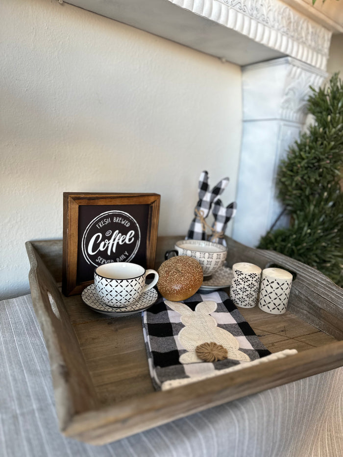 Rustic Distressed Farmhouse Tray with Handles