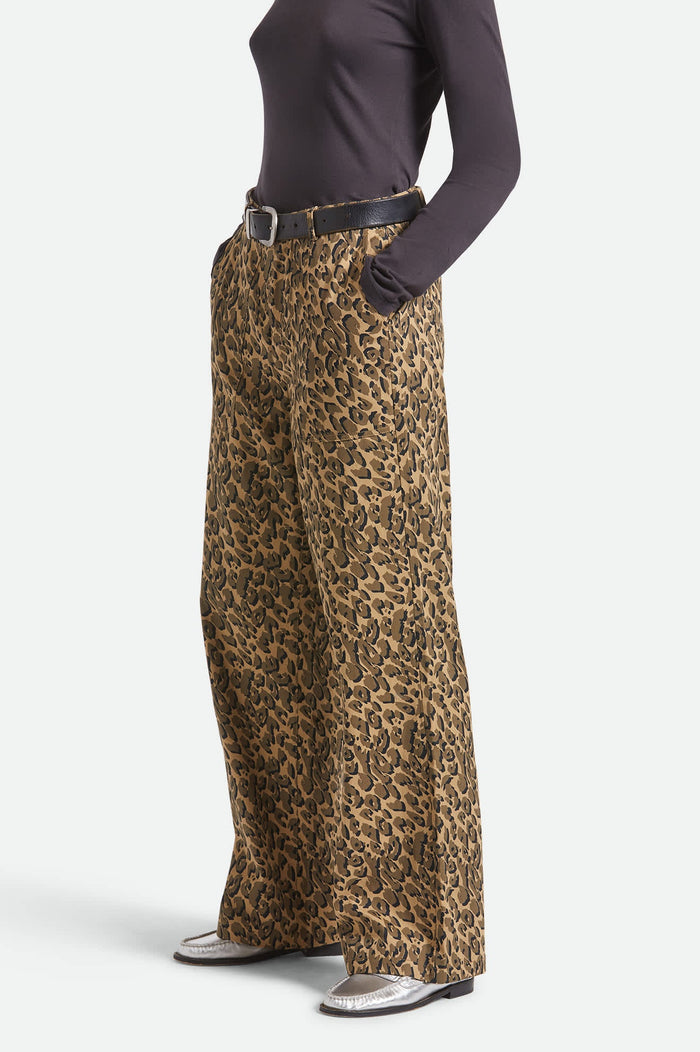 Women's Jane Utility Wide Leg Pant in the color Brown Cheetah - Additional Fit image