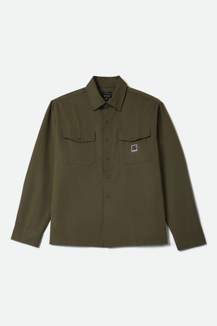 Men's Journey Lightweight Long Sleeve Shirt in the color Dark Olive - Front Product View