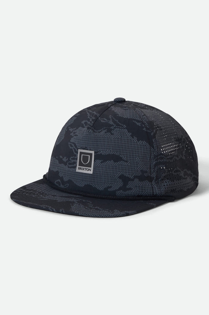 Unisex Journey Performance Snapback in the color Black Tiger Camo - Front Product View