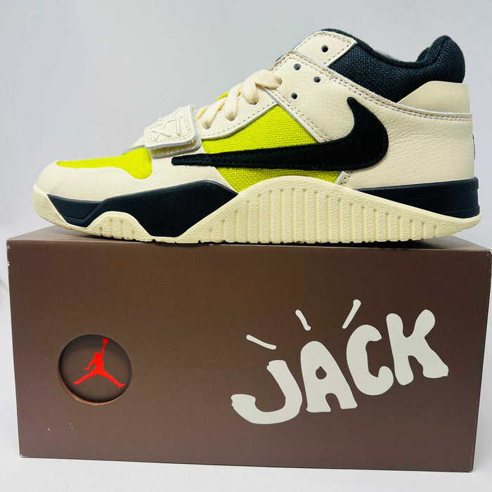 Jordan Jumpman Jack TR Travis Scott sneaker Bright Cactus color on box with extra laces 2025 model