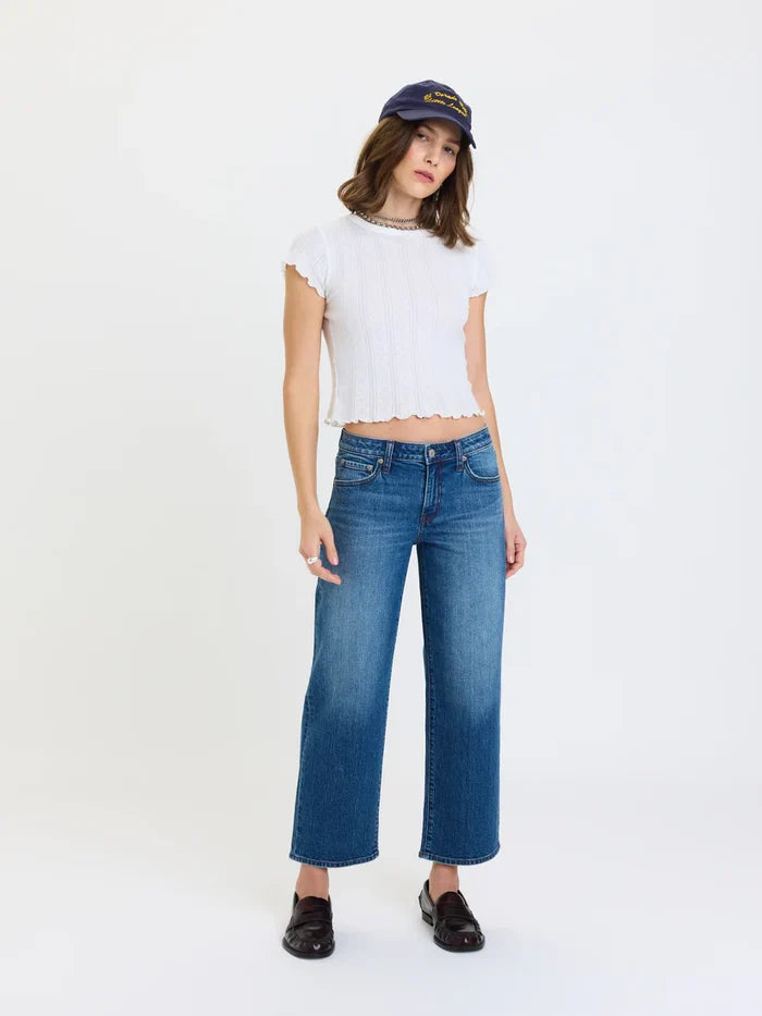 Keeper Low Rise Straight Crop Denim Jean