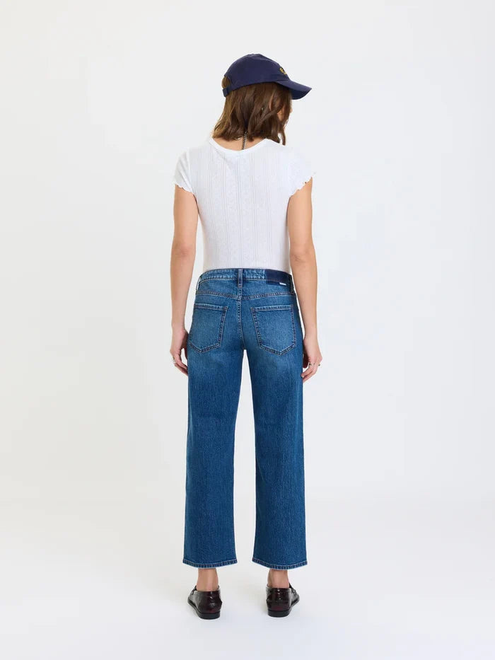Keeper Low Rise Straight Crop Denim Jean