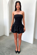 Kloe Bubble Skirt Strapless Mini Dress - Black