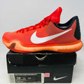 Nike Kobe 10 Hot Lava basketball shoe in red with white swoosh on box from 2015, condition 8.5/10.