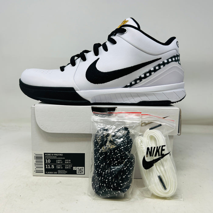 Nike Kobe 4 Protro white and black basketball shoe with extra laces and box 2023 model