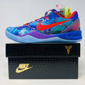 Nike Kobe 8 Protro What The 2025 basketball shoe with vibrant multicolor design and extra laces on black Nike box