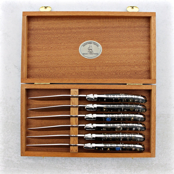 Laguiole Forged Steak Knives Genuine Timepiece Gears Inlay