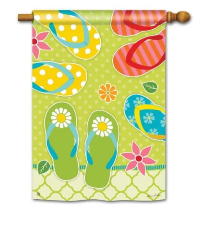 Large Green Flip Flop Flag Outdoor