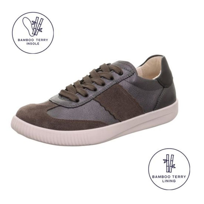 Legero Silence 2-000371-2800 Grey Lace-Up Low Shoes