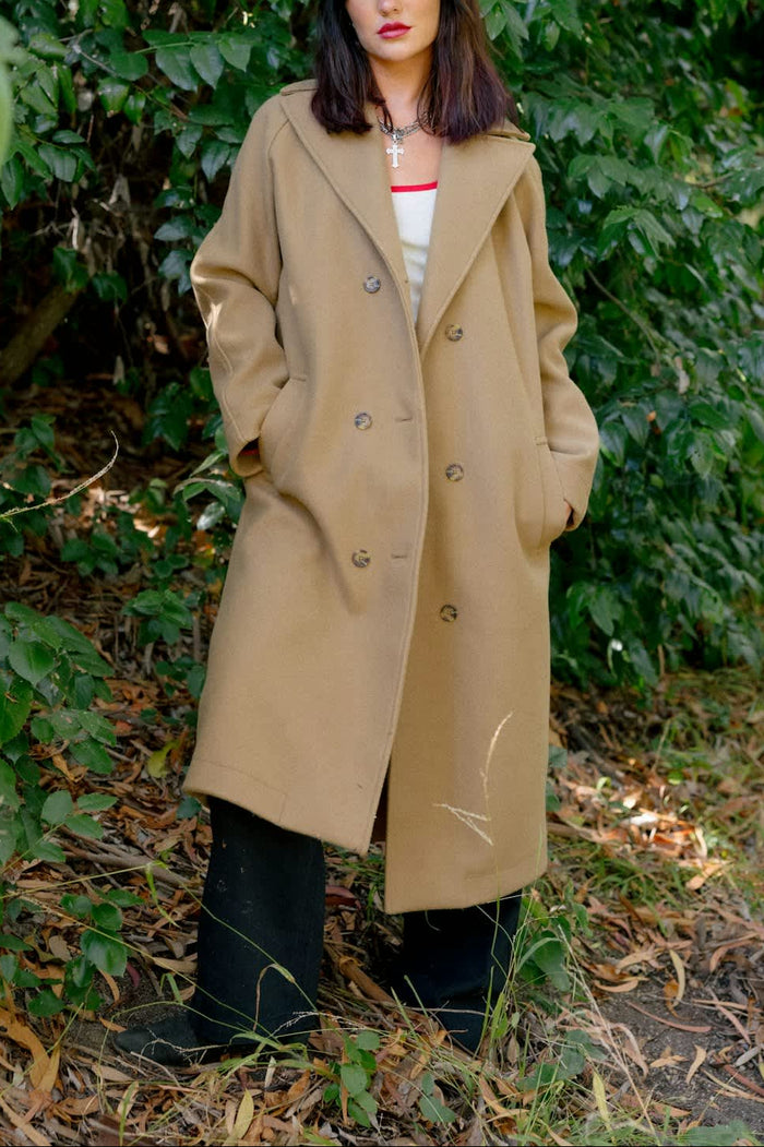 Women's Lennox Stretch Felted Coat in the color Khaki - Men's Lifestyle image
