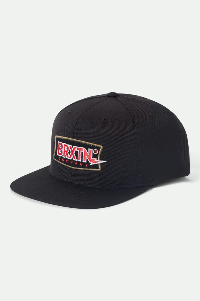 Unisex Lightning Snapback in the color Black - Front Product View