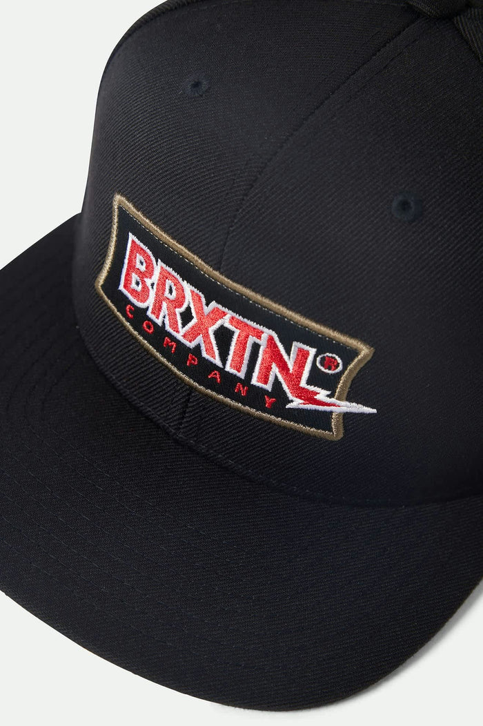 Unisex Lightning Snapback in the color Black - Additional Laydown image