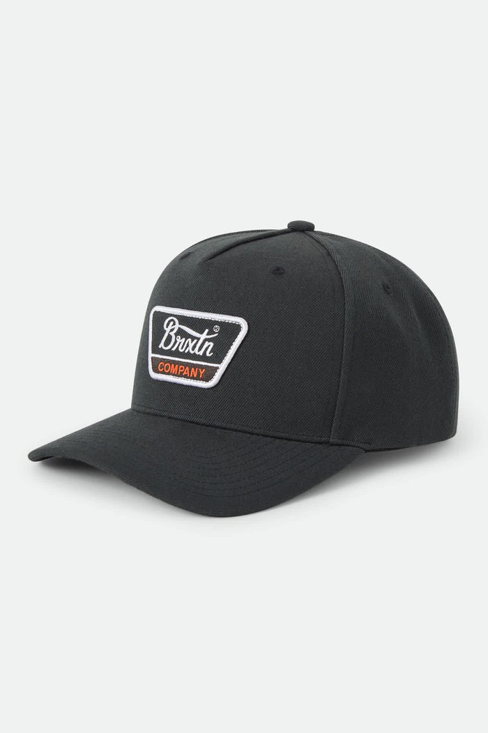 Unisex Linwood Netplus Snapback in the color Black/Orange/White - Front Product View