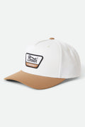 Unisex Linwood Netplus Snapback in the color Off White/Copper - Front Product Laydown Image