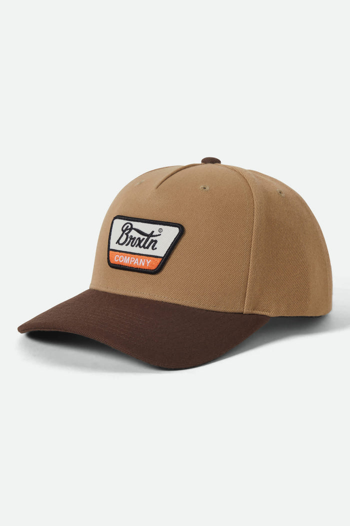 Unisex Linwood NetPlus Snapback in the color Sand/Pinecone Brown - Front Product View