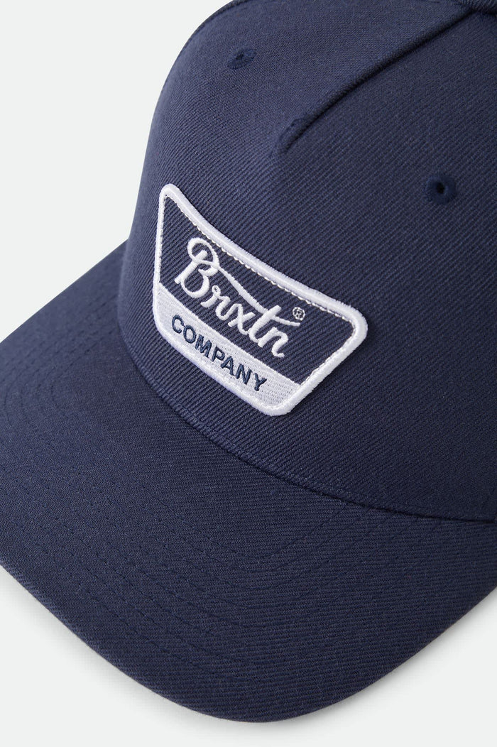 Unisex Linwood Netplus Snapback in the color Washed Navy/White - Additional Laydown image