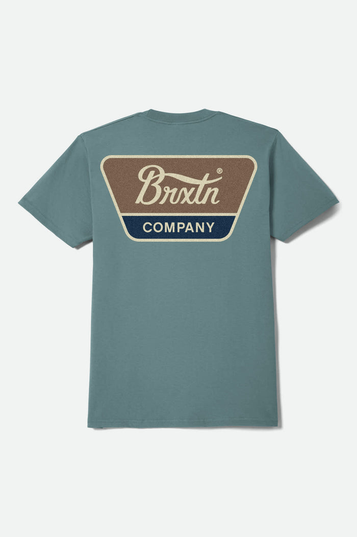 Linwood Short Sleeve Standard T-Shirt - Ocean Breeze/Brown/Dark Navy