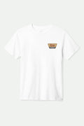 Men's Linwood S/S Standard T-Shirt in the color White/Red Ochre/Curry Yellow - Front Product View