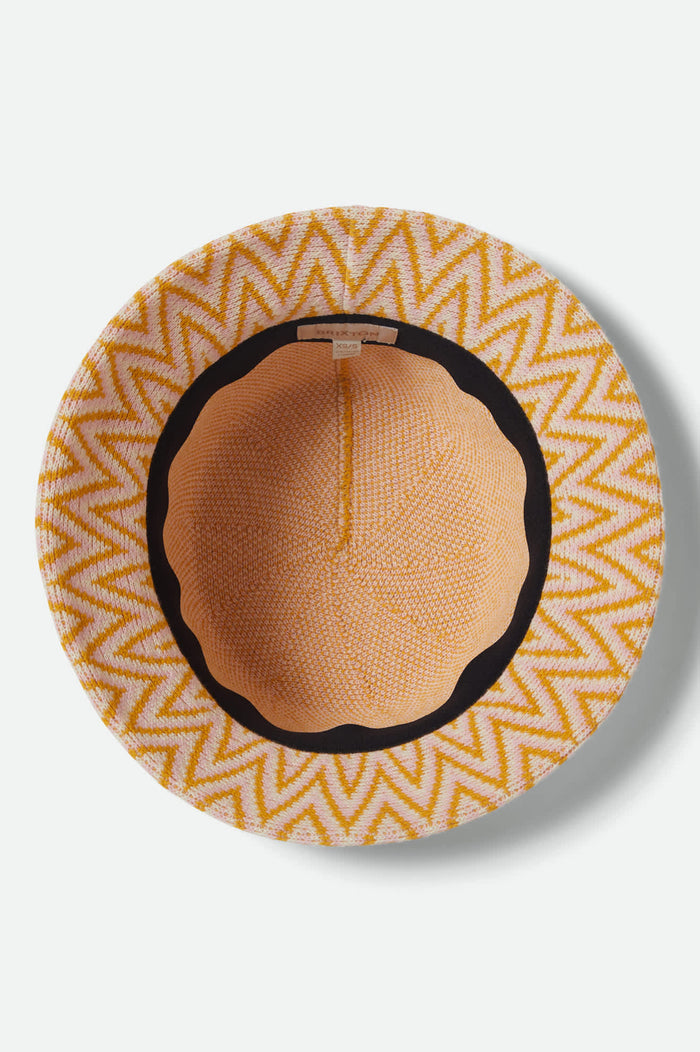 Women's Lisboa Knit Packable Bucket Hat in the color Multi Color Zigzag - Additional Laydown image