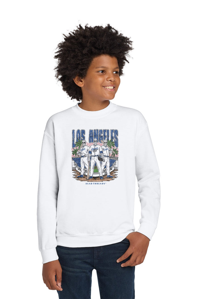 LOS ANGELES "BLUE" BASEBALL KIDS CREWNECK SWEATSHIRT – Kids clothes – Dead Threads Apparel