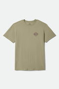 Men's Lowry Standard T-Shirt in the color Olive Surplus Worn Wash - Front Product Laydown Image