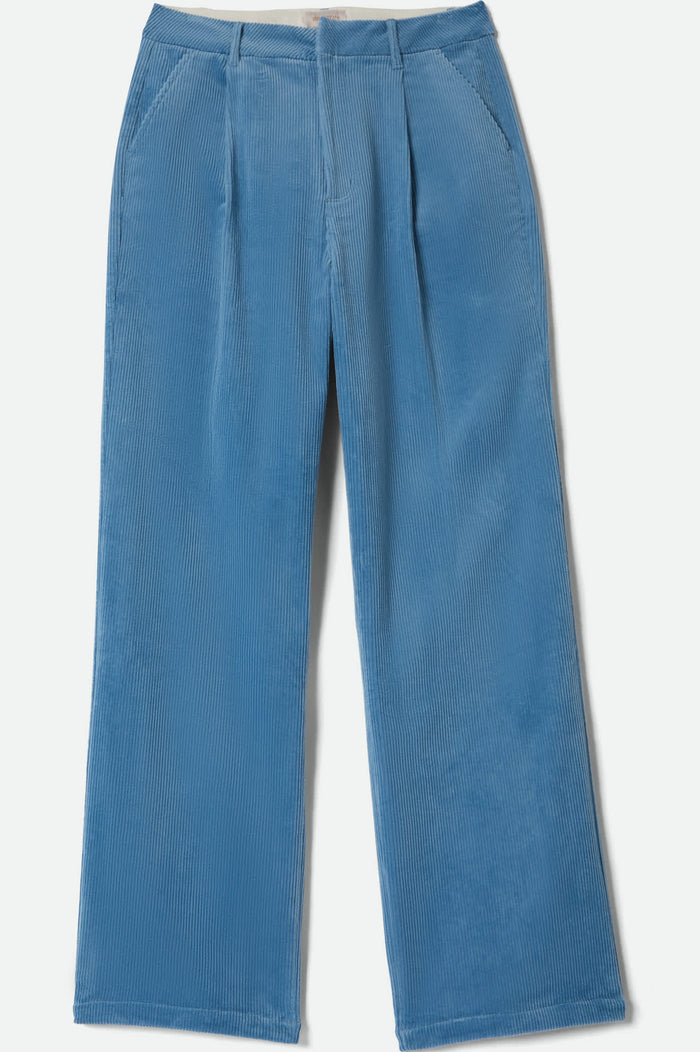 Women's Ludlow Trouser Pant in the color Borrowed Blue Corduroy - Front Product Laydown Image